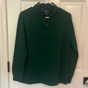Boys green Polo 1/2 zip sweater size Large